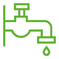 Icône d'un robinet symbolisant le marché de l'eau potable