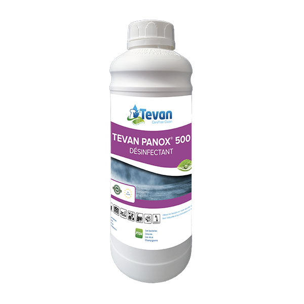 Tevan Panox 500 : Bouteille de 1 litre de désinfectant prêt à l'emploi à base de peroxyde d'hydrogène